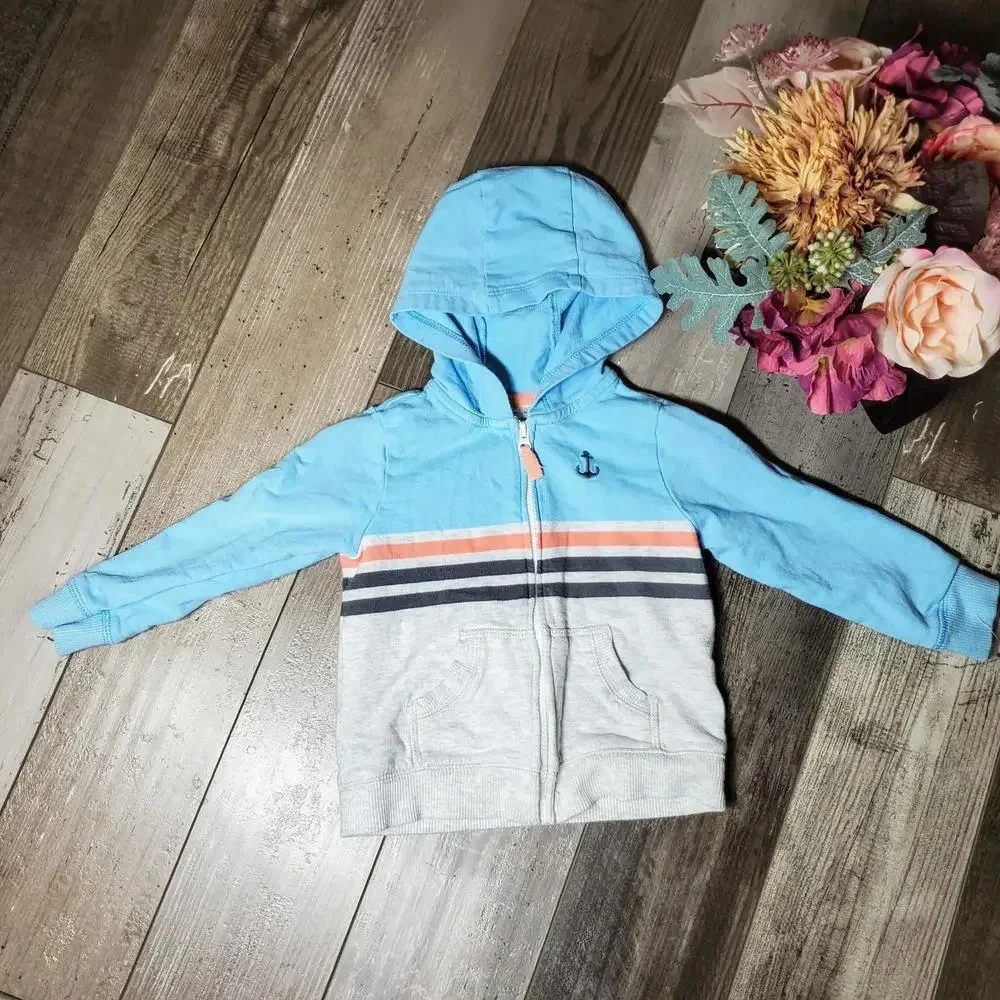 Carter's Baby Toddler Hooded Zip-up Anchor Jacket Size 18m